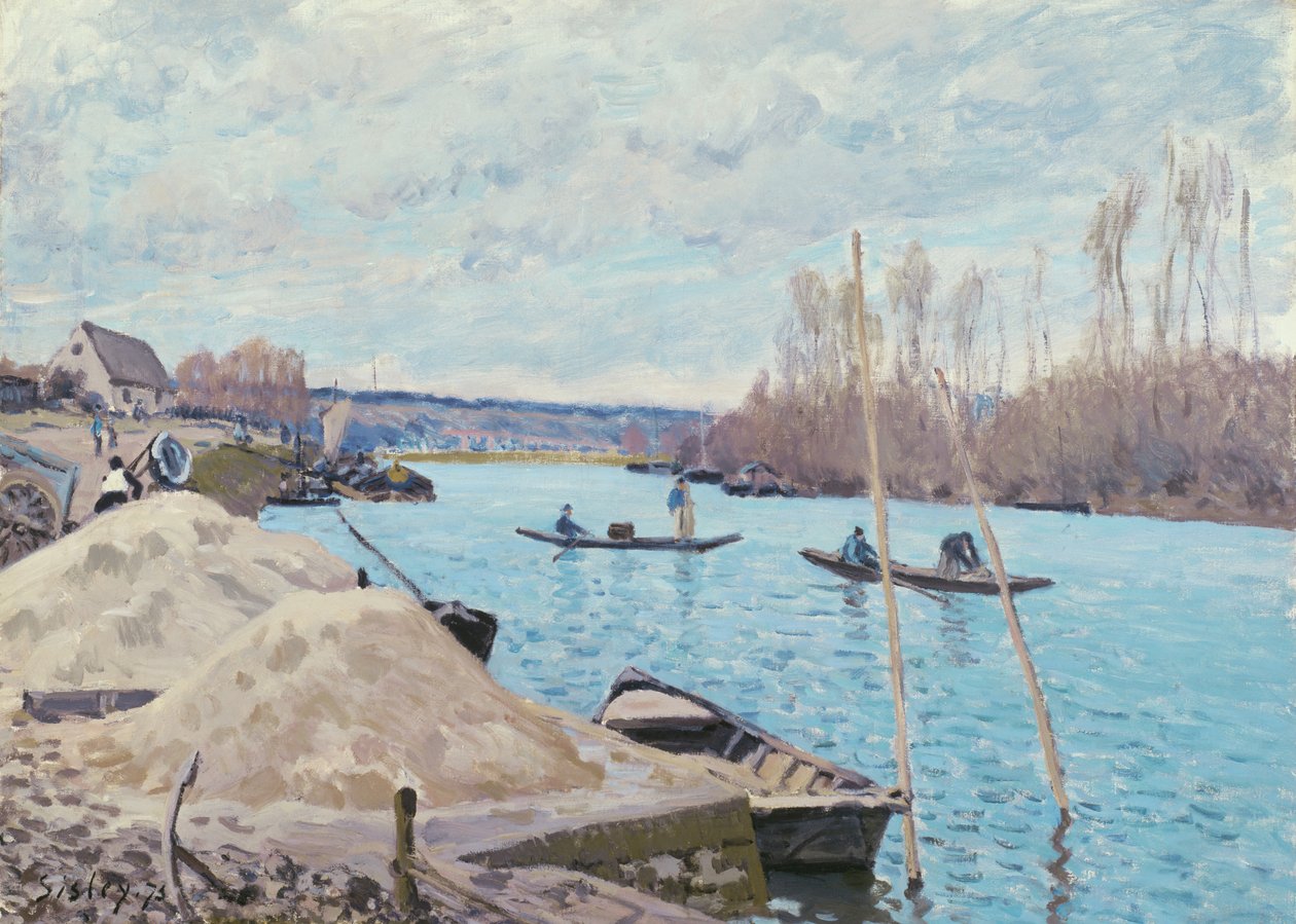 La Senna a Port-Marly, mucchi di sabbia da Alfred Sisley