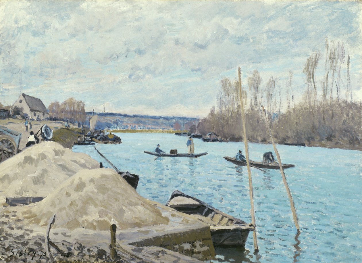 La Senna a Port-Marly, cumuli di sabbia, 1875 da Alfred Sisley