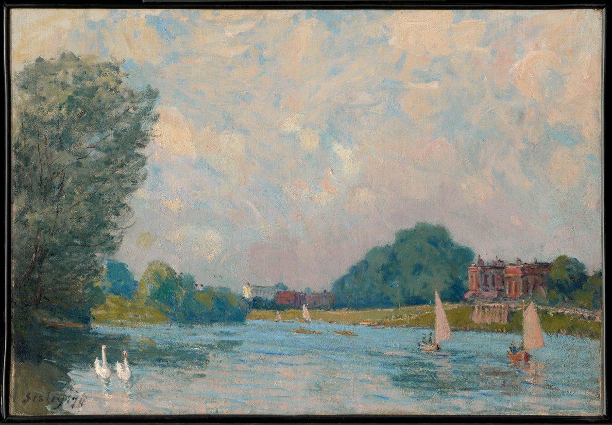Il Tamigi a Hampton Court da Alfred Sisley