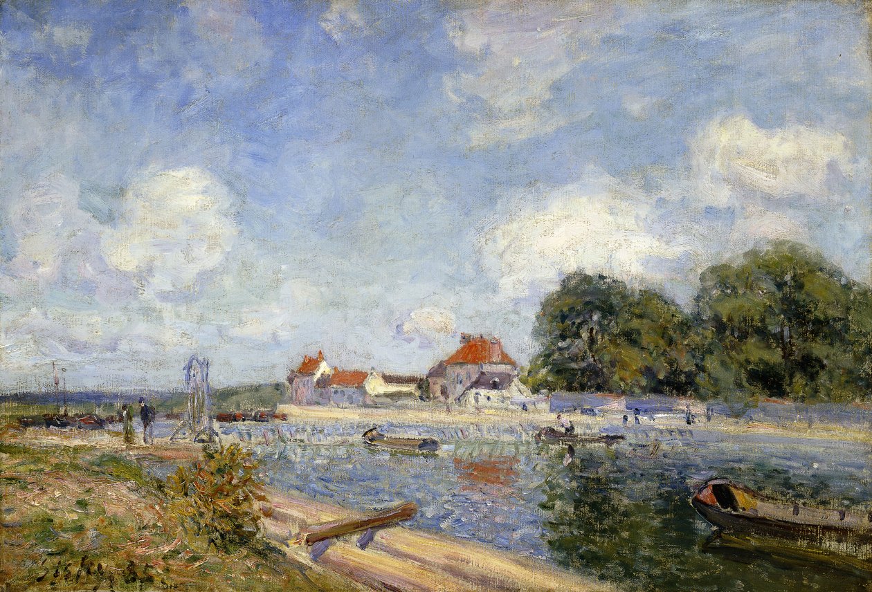 La diga del Loing a Saint-Mammes da Alfred Sisley