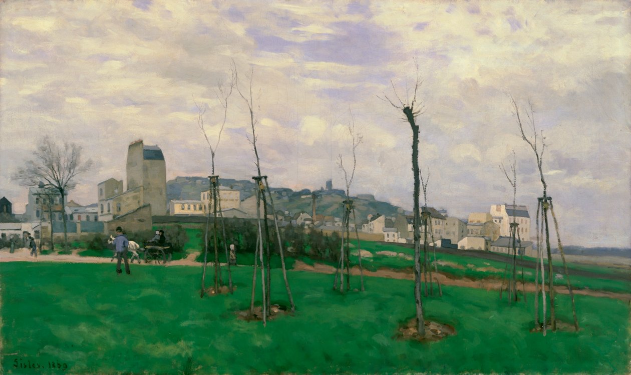 Vista di Montmartre dalla Cité des Fleurs, 1869 da Alfred Sisley
