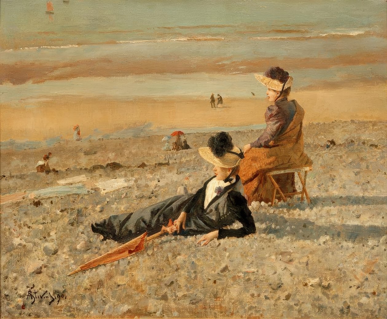 A. Stevens, Una bella giornata a Le Tréport da Alfred Emile Stevens