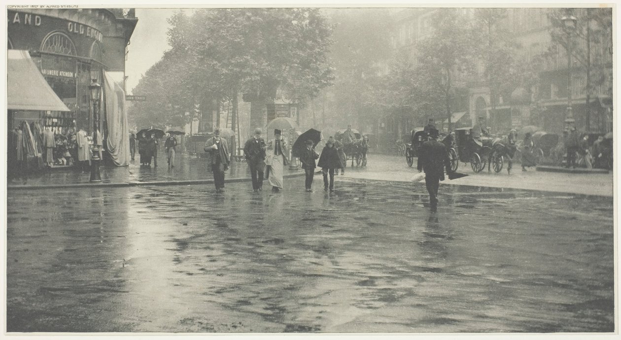 Un giorno piovoso sul boulevard, Parigi, 1894, stampato c. 1897 da Alfred Stieglitz