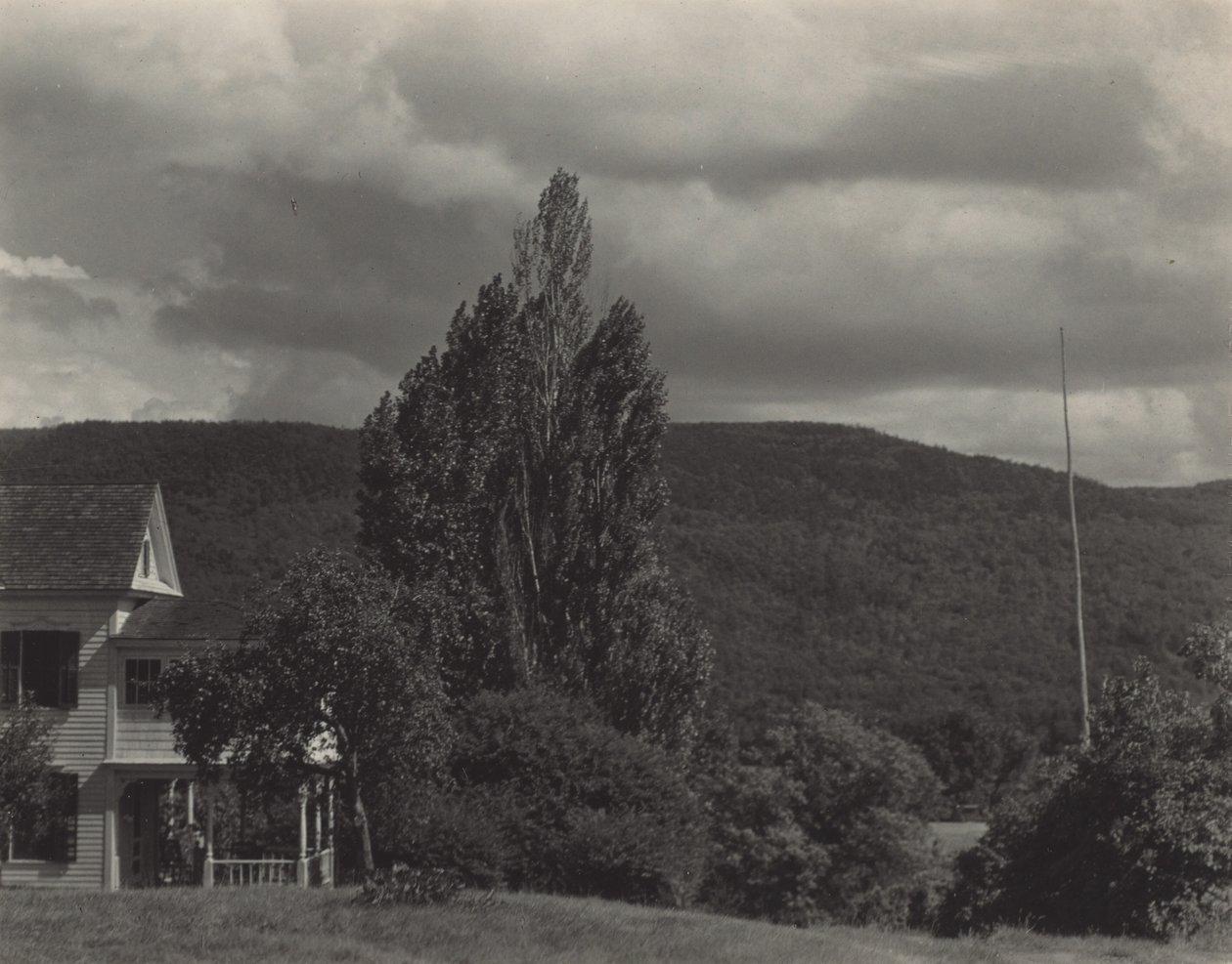 Casa e alberi, Lago George da Alfred Stieglitz