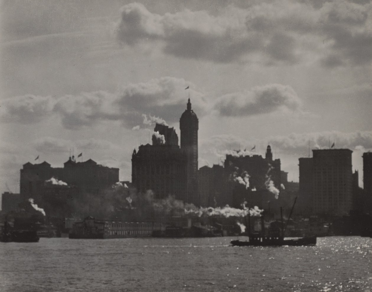 Il Singer Building visto dal fiume Hudson da Alfred Stieglitz