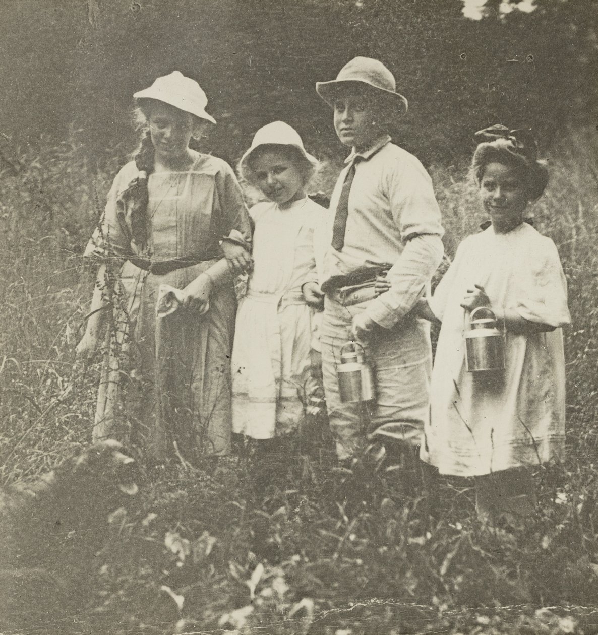 Senza titolo (Flora, Elizabeth, Howard e Kitty nel campo di Lake George) da Alfred Stieglitz