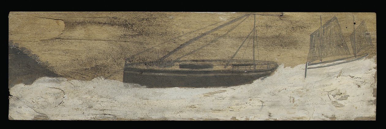 Barche su acqua agitata da Alfred Wallis