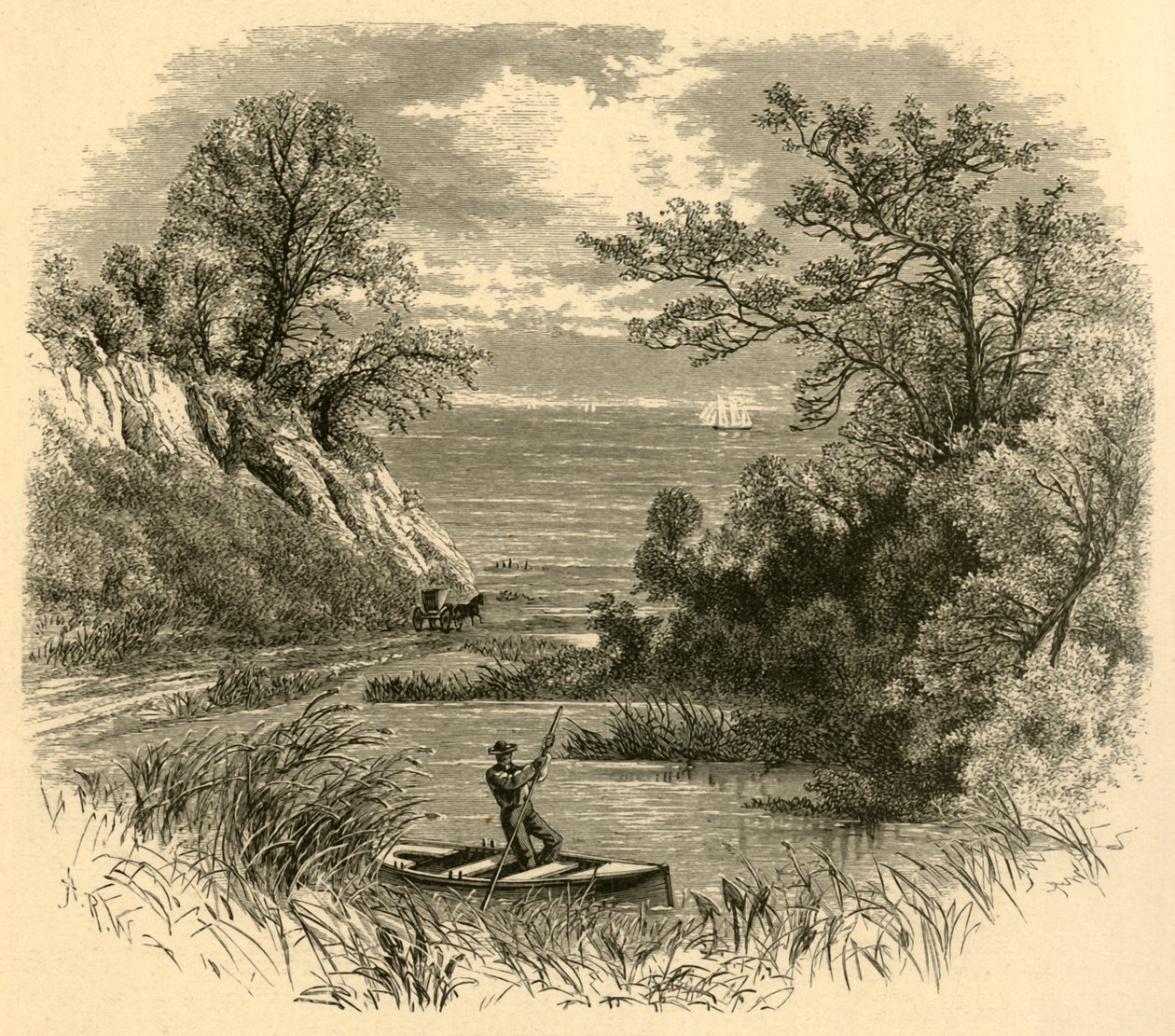 Scorcio del Lago Michigan, 1874 da Alfred Rudolph Waud