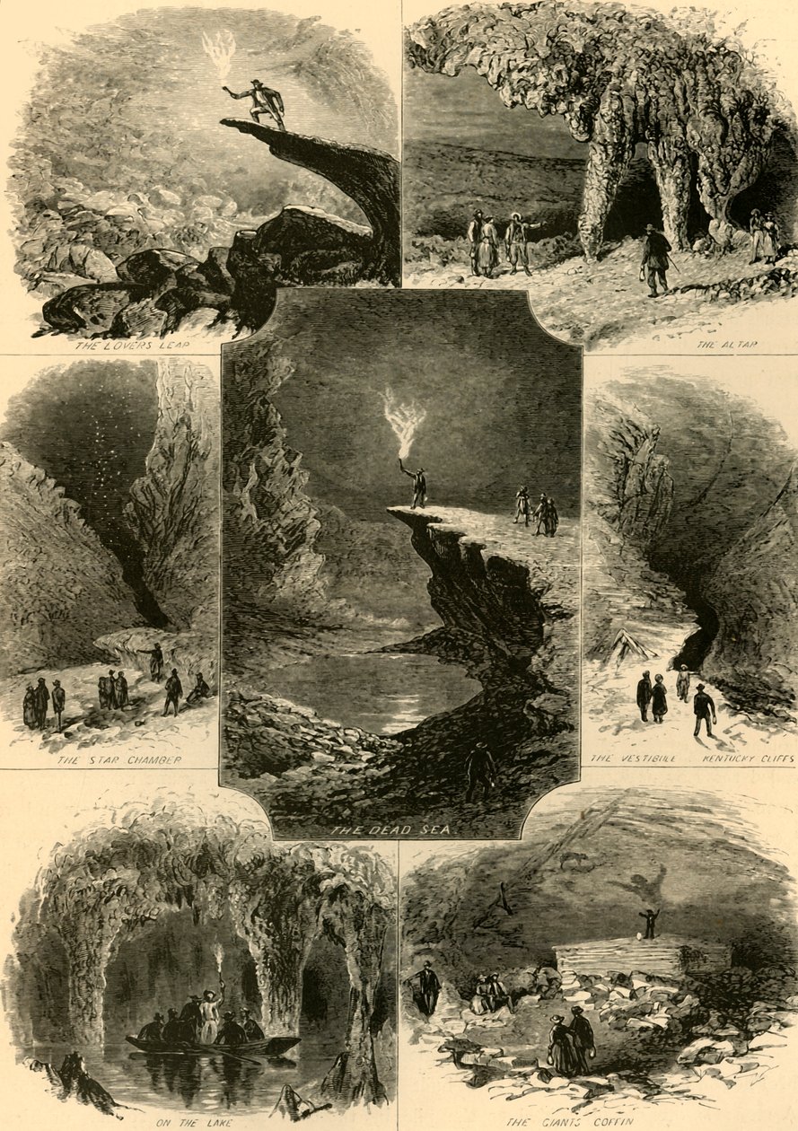Scene nella Grotta del Mammut, 1874 da Alfred Rudolph Waud