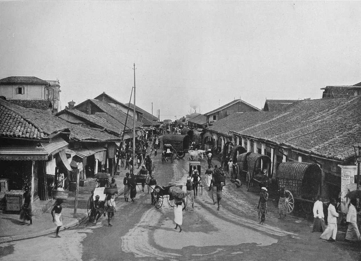 Scena di strada tipica nei quartieri nativi, Colombo da Alfred William Amandus Plate