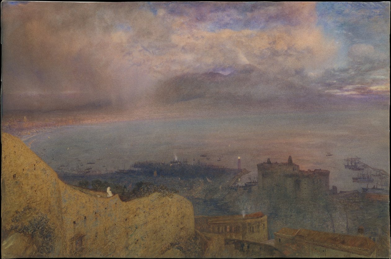 Baia di Napoli - una terra di fuoco ardente da Alfred William Hunt