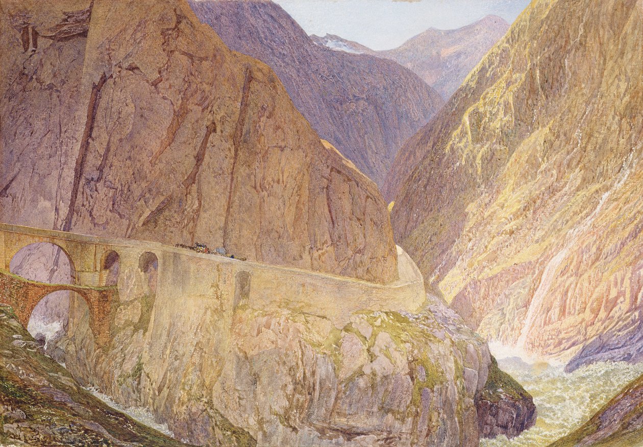 Il ponte del diavolo - Passo di San Gottardo da Alfred William Hunt