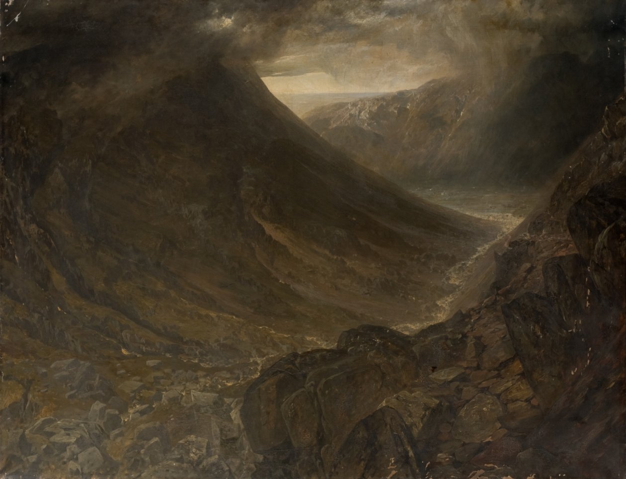 Wasdale Head dal passo di Styhead, Cumbria, c.1854 da Alfred William Hunt