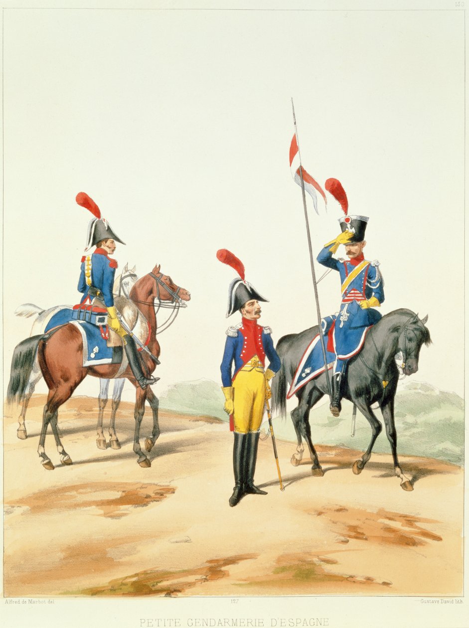 Truppe francesi, inciso da Gustave David, 1810 da Alfred de after Marbot