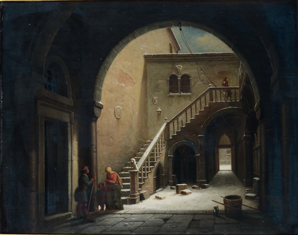 Scena del cortile da Alfredo Tominz