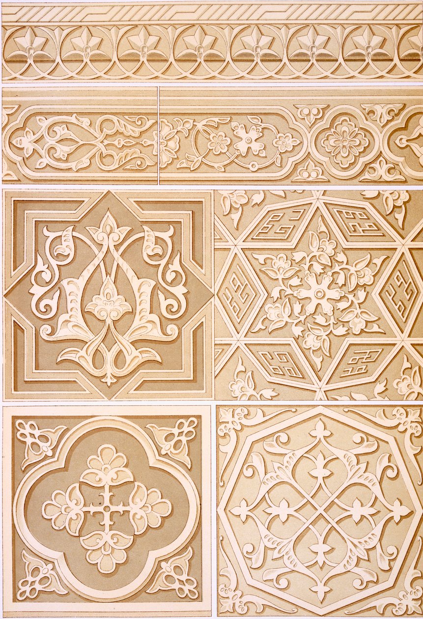 Studi dettagliati di decorazione architettonica, pub. 1883 da Alhusain Fawzy