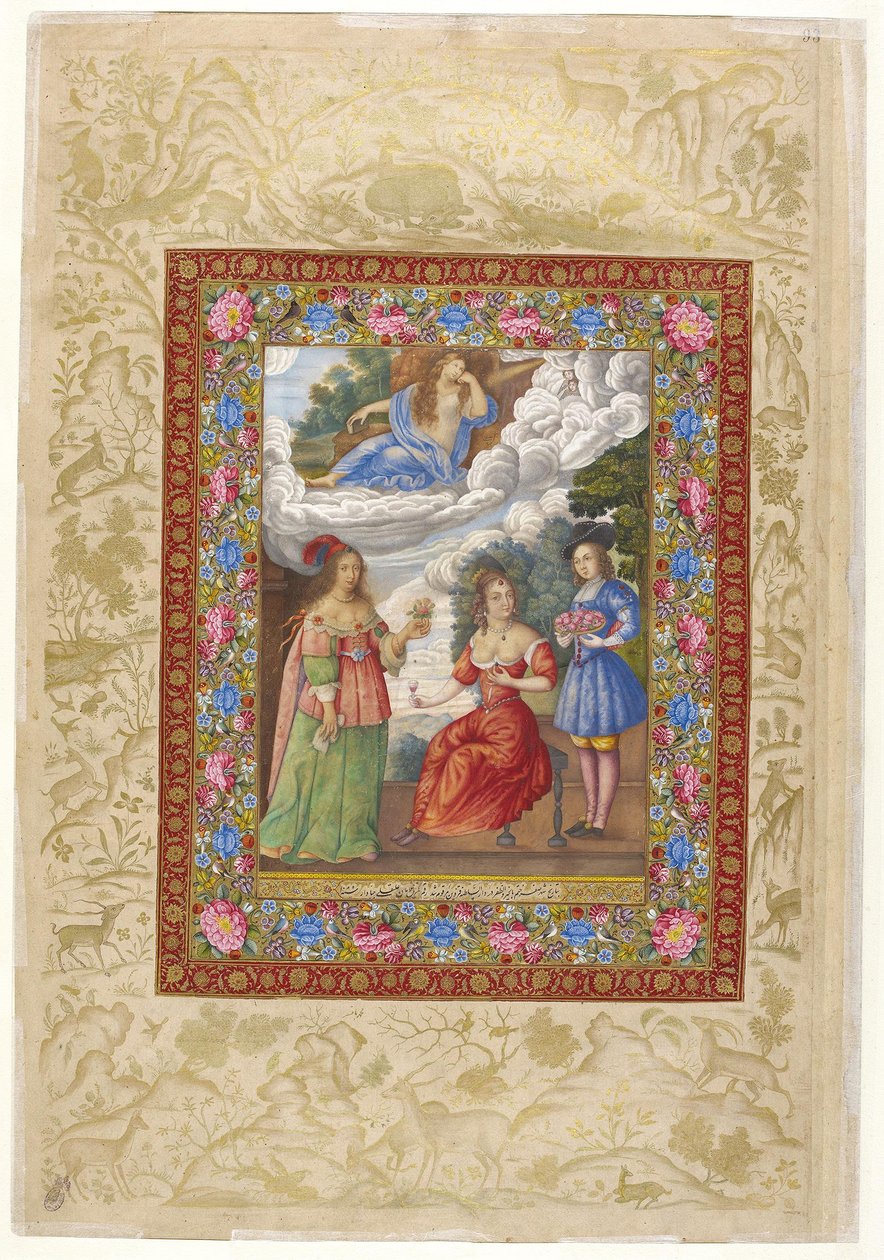 Album dipinto dalla "Muraqqa" di San Pietroburgo (Accademia delle Scienze Russa E-14 f.93a) da Ali Quli Jabbadar