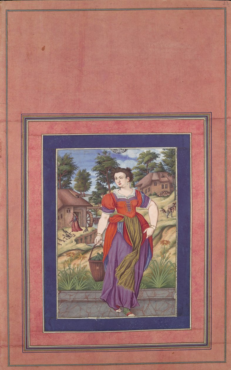 Estate, da una serie delle Quattro Stagioni, Folio dal Davis Album, ca. 1660-70 da Ali Quli Jabbadar