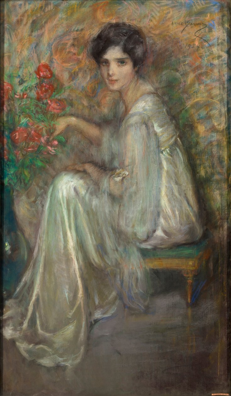Giovane donna con rose da Alice Pike Barney