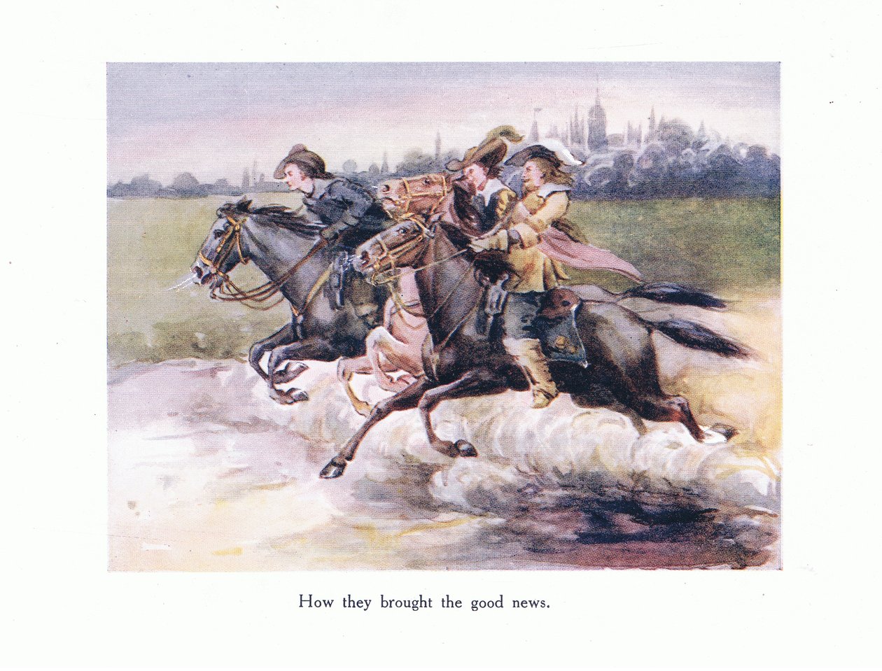 Come portarono la buona notizia da Gand a Aix, illustrazione da Poems for the Young: Robert Browning, c.1920 da Alice Ross