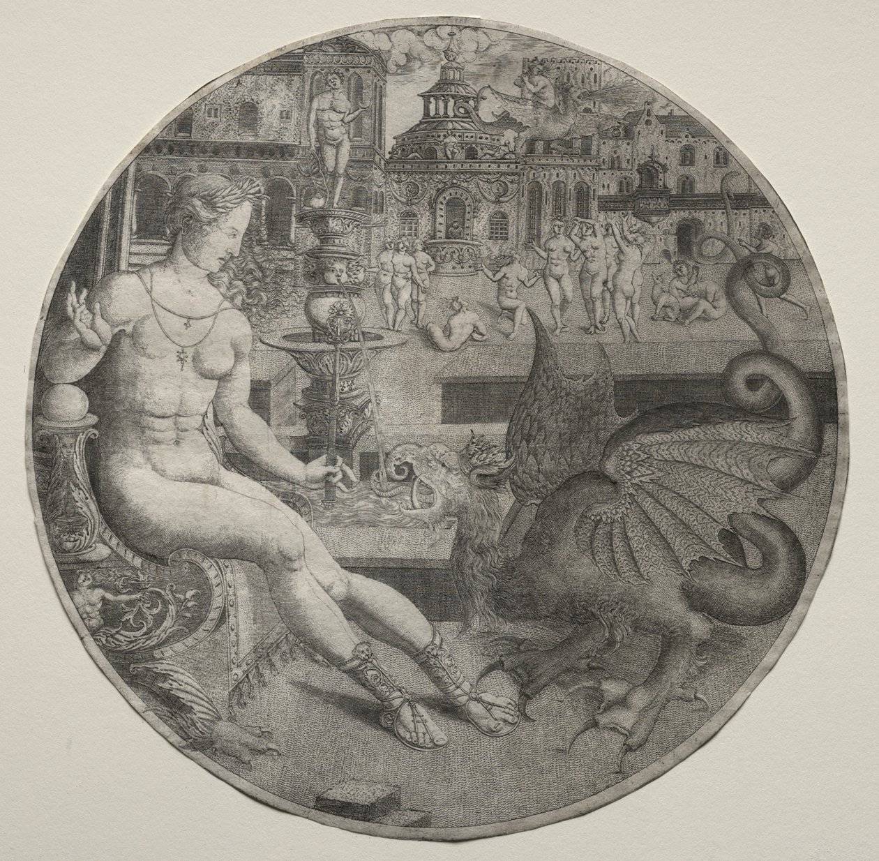 Donna Nuda e un Drago da Allaert Claesz