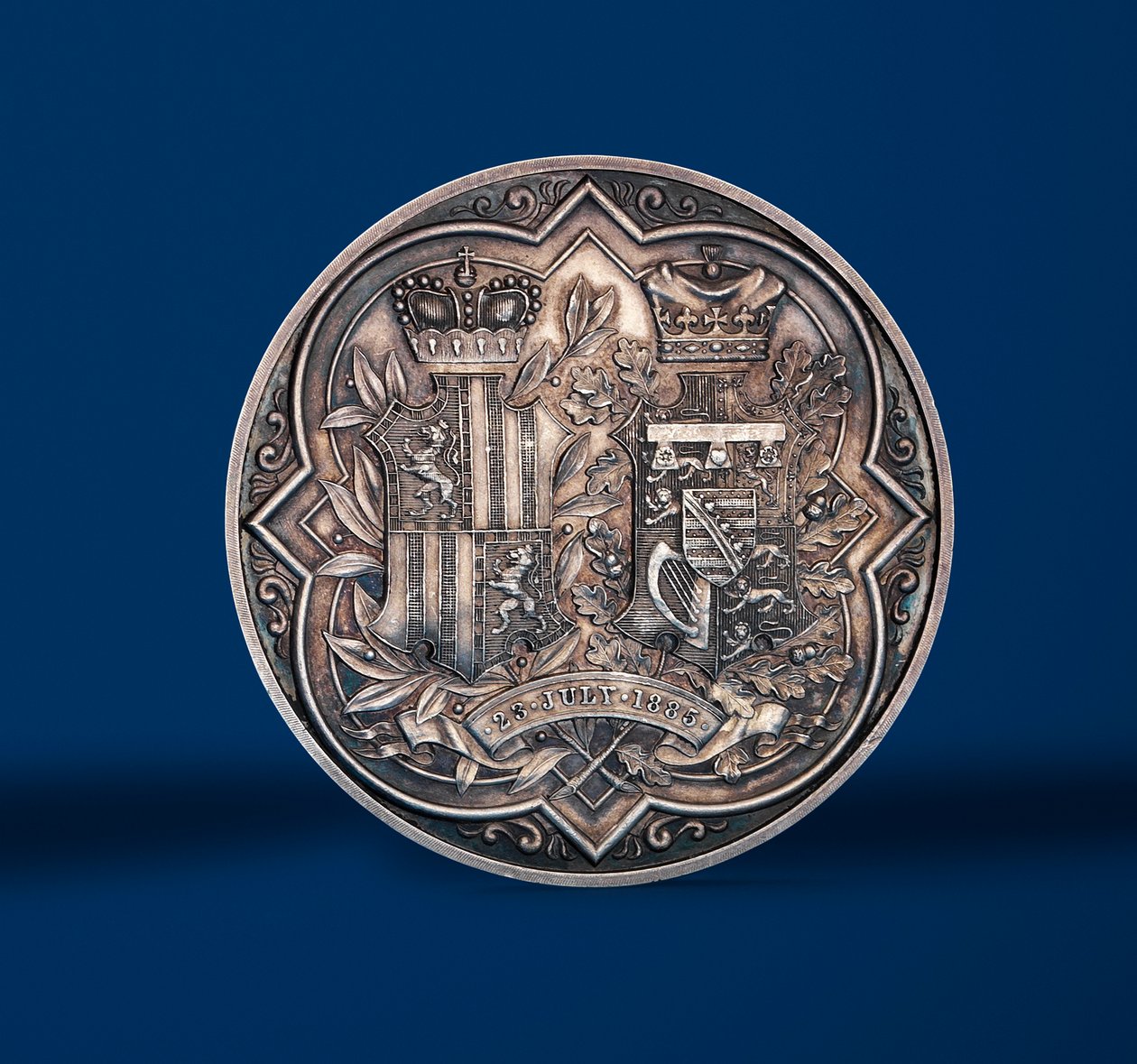 Medaglia commemorativa del matrimonio della Principessa Beatrice e del Principe Enrico di Battenberg, 1885 da Allan Wyon
