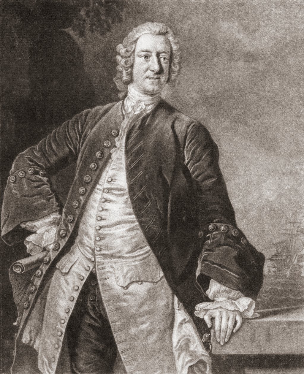 Ammiraglio Edward Boscawen. Ritratto da Allan (after) Ramsay