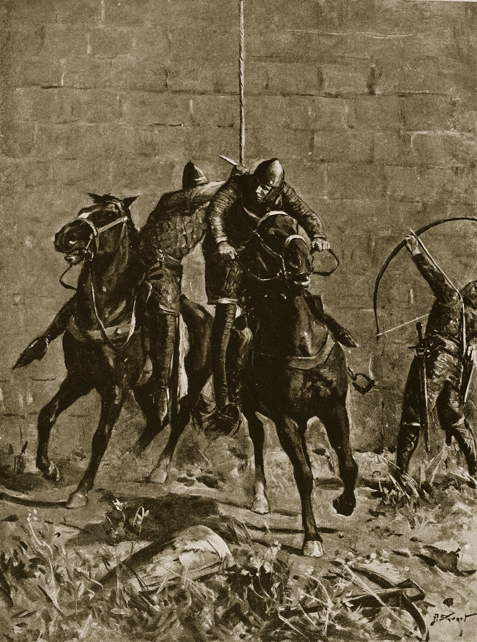 Stephen salva il Principe Enrico di Scozia a Ludlow, illustrazione da 