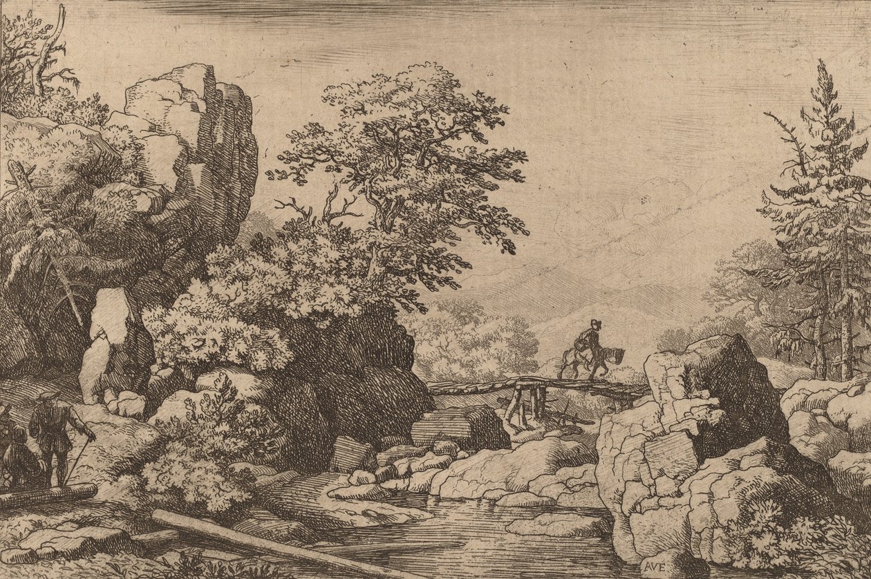 Cavaliere su un ponte, probabilmente c. 1645-1656 da Allart van Everdingen