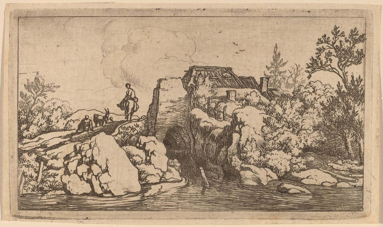 Cavaliere su un Ponte di Pietra da Allart van Everdingen
