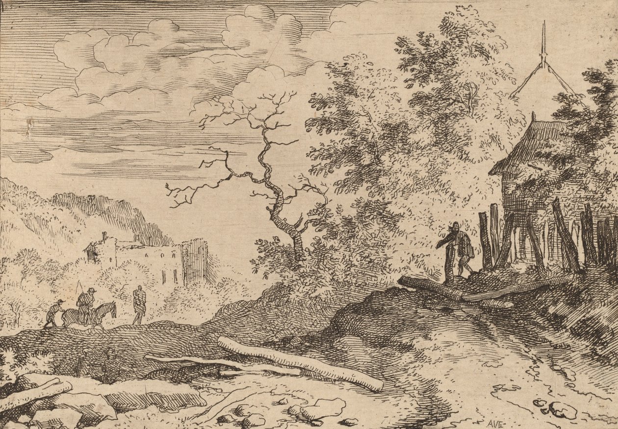 Capanna con i resti di una siepe, probabilmente c. 1645-1656 da Allart van Everdingen