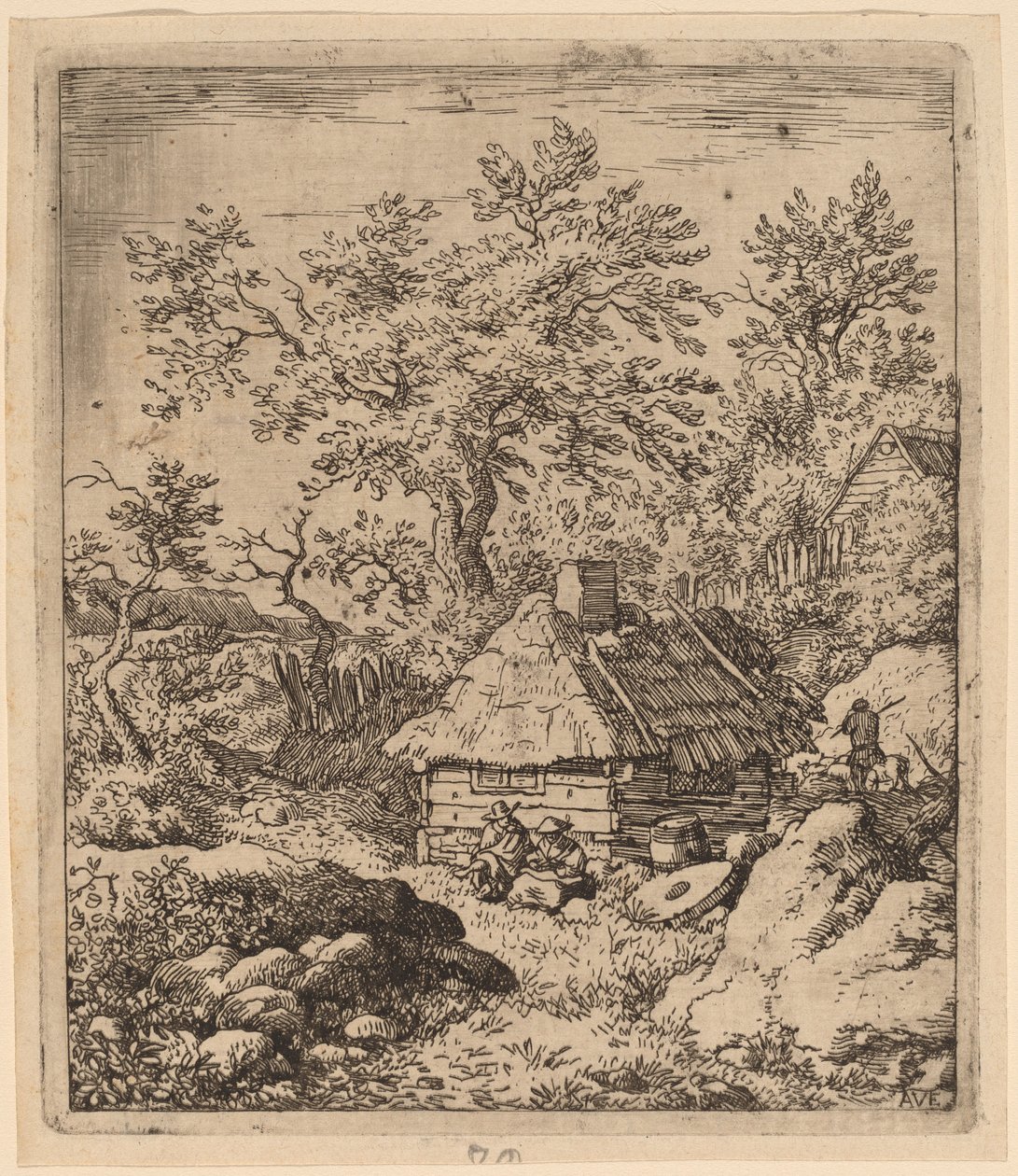 Paesaggio con macina vicino a una botte da Allart van Everdingen