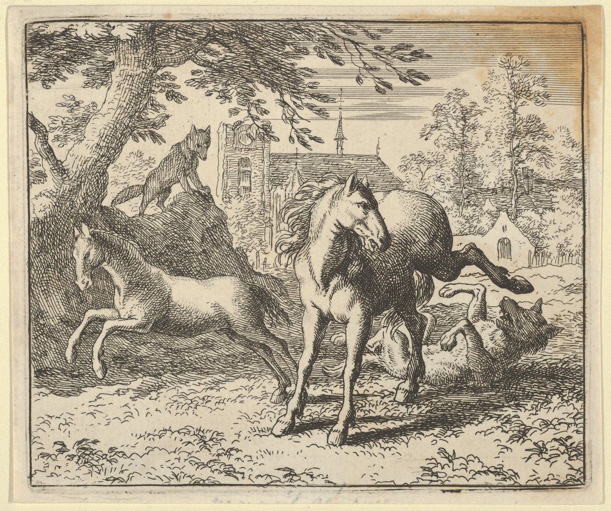 Renard va con il tasso alla corte per placare la rabbia del leone, 1650-75 da Allart van Everdingen