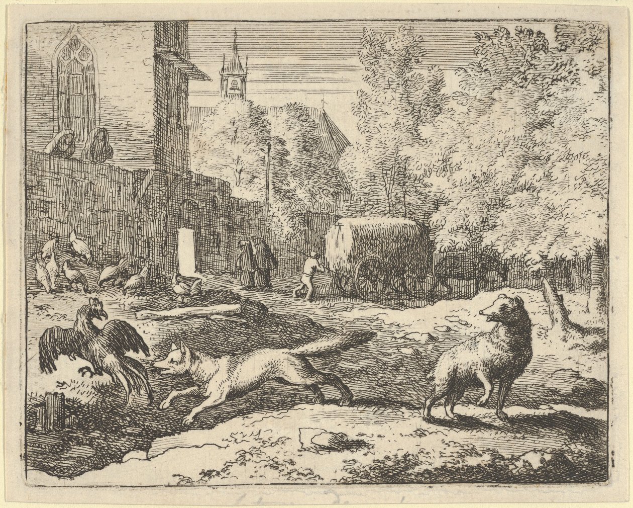 Renard Vuole Trovare un Gallo, 1650-75 da Allart van Everdingen