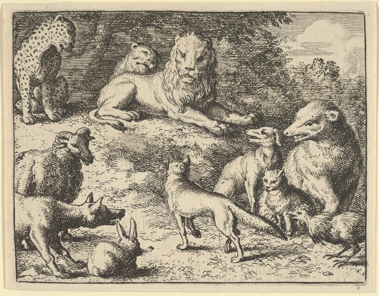 Renard è accusato dagli animali davanti al leone, 1650-75 da Allart van Everdingen