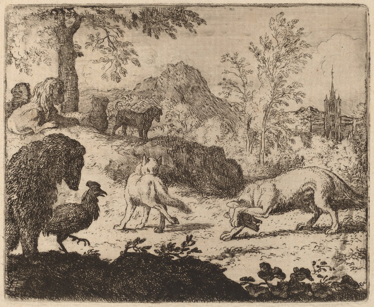 Reynard acceca il lupo in un occhio, probabilmente c. 1645-1656 da Allart van Everdingen