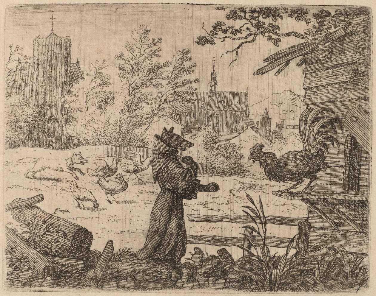 Reynard travestito da monaco, probabilmente c. 1645-1656 da Allart van Everdingen