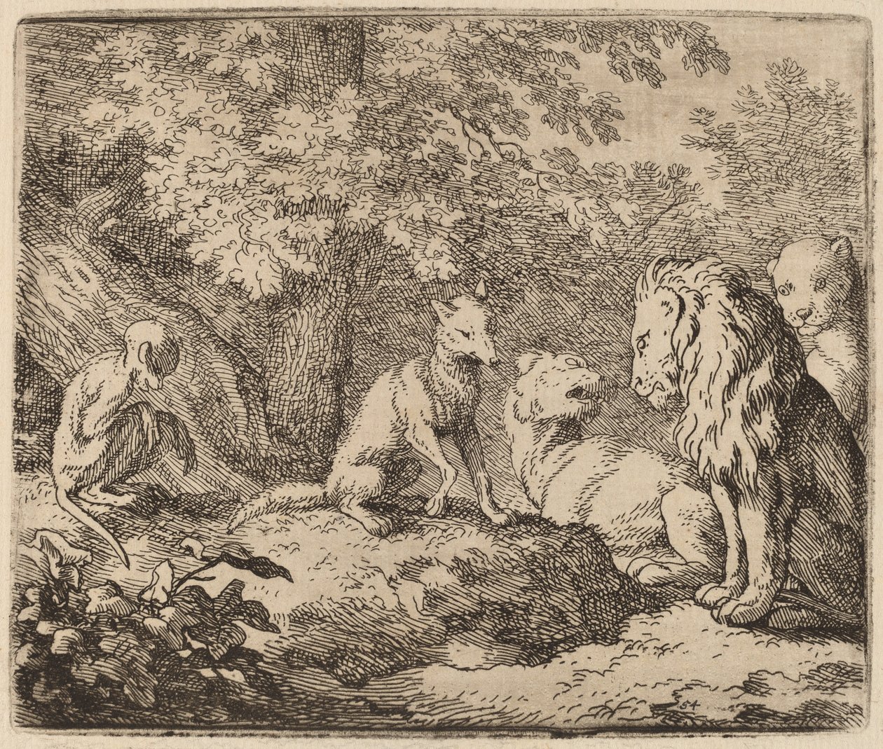 Reynard racconta una storia di tesori nascosti, probabilmente c. 1645-1656 da Allart van Everdingen