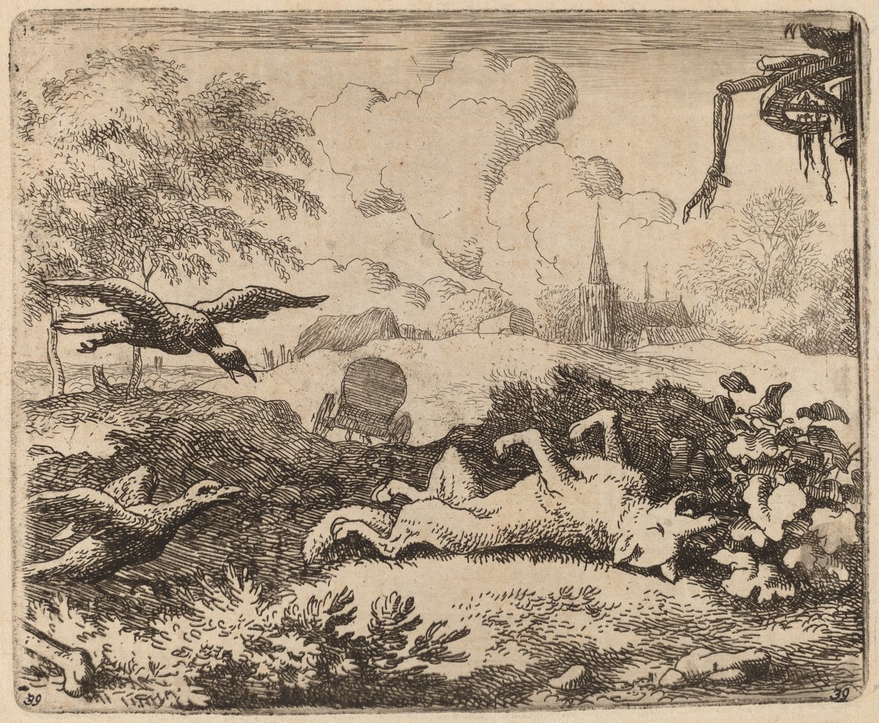 Reynard e i corvi, probabilmente c. 1645-1656 da Allart van Everdingen