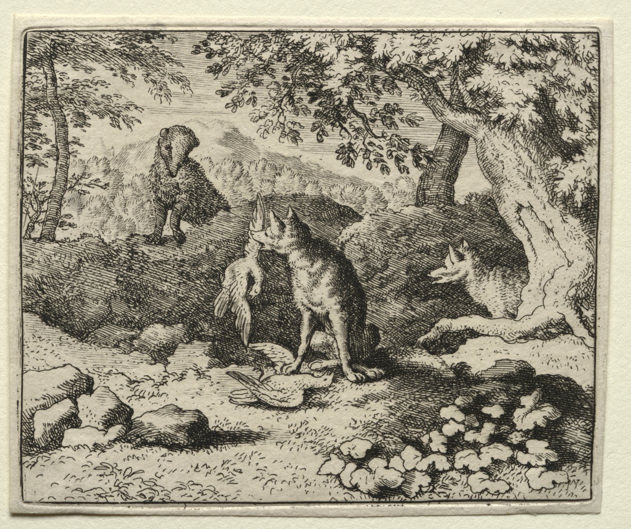 Reynard la Volpe: Il tasso viene ad avvertire Reynard da Allart van Everdingen