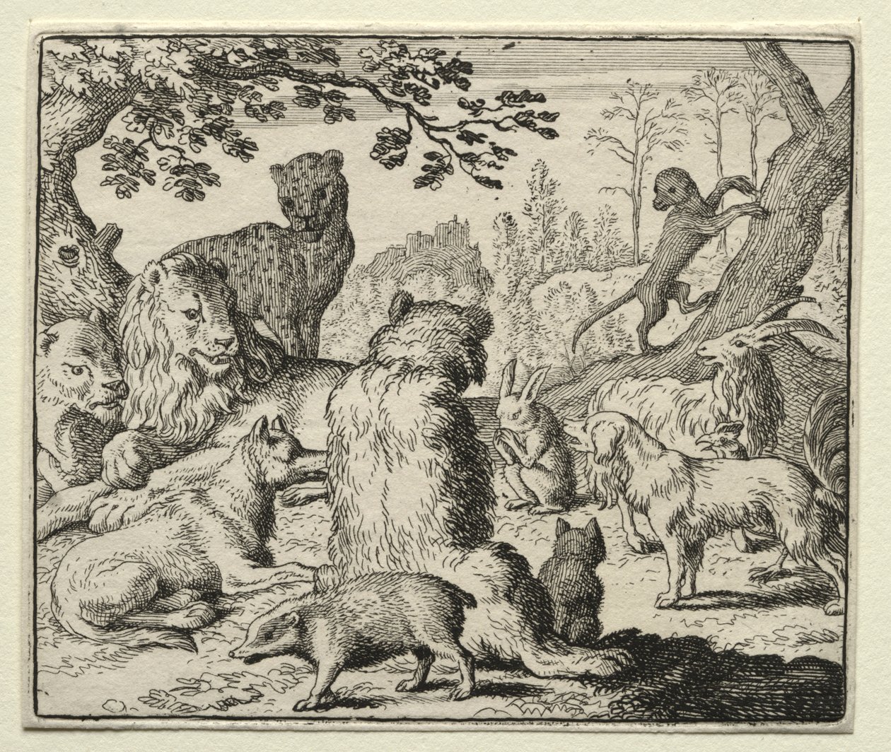 Reynard la Volpe: Il Leone ordina la ricerca di Reynard da Allart van Everdingen
