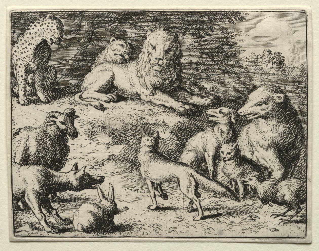 Reynard la Volpe: Reynard appare a corte da Allart van Everdingen