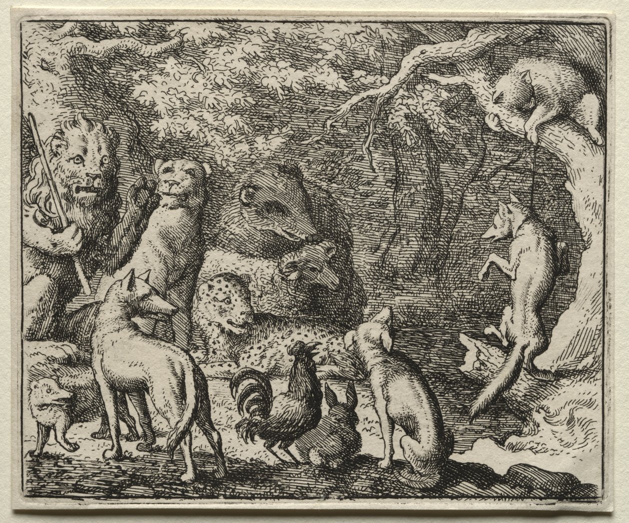 Reynard la volpe: Reynard chiede il permesso di confessarsi da Allart van Everdingen