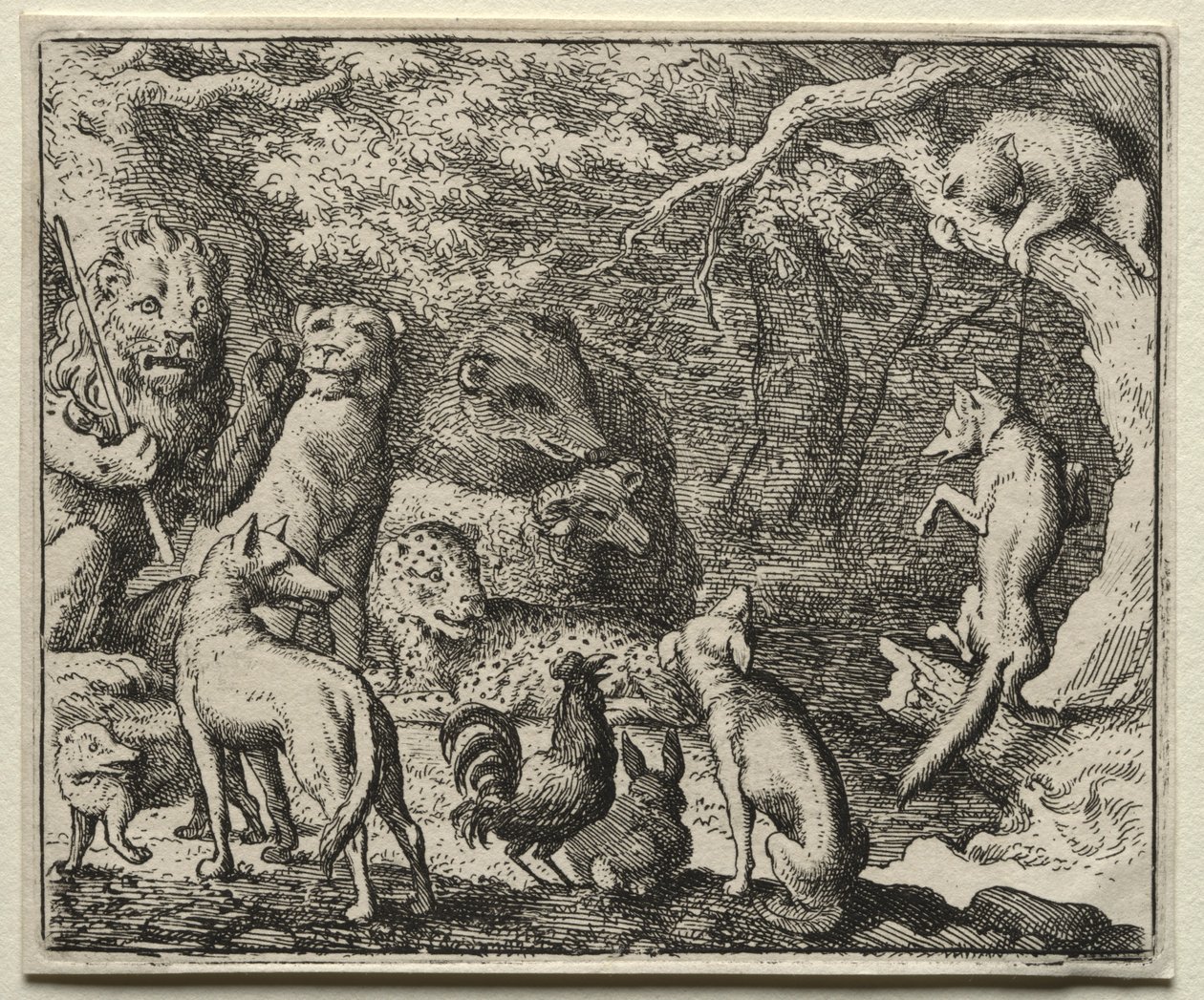 Reynard la volpe: Reynard chiede il permesso di confessarsi da Allart van Everdingen