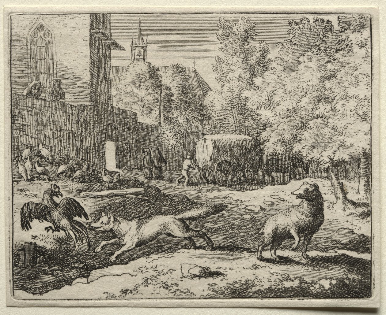Reynard la Volpe: Reynard che insegue le galline da Allart van Everdingen