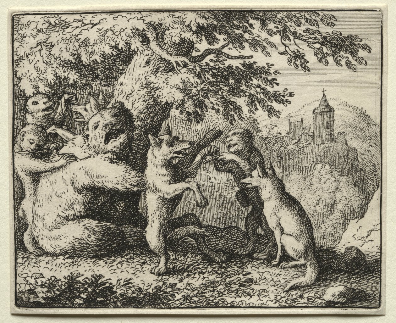 Reynard la Volpe: Reynard Equipaggiato per il suo Pellegrinaggio da Allart van Everdingen