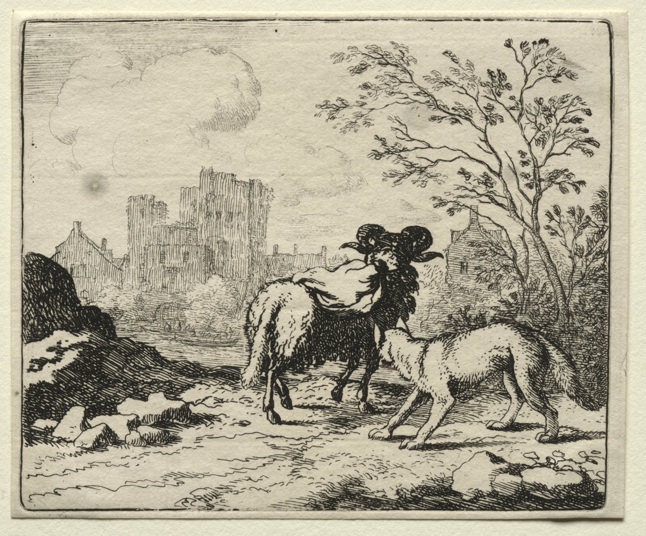 Reynard la Volpe: Reynard invia un pacchetto al leone da Allart van Everdingen