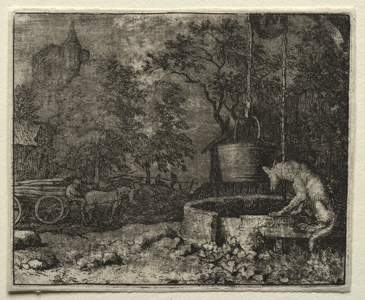 Reynard la Volpe: Reynard inganna la moglie del lupo da Allart van Everdingen