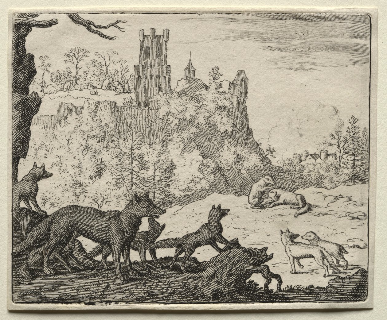 Reynard la Volpe: Reynard e il Tasso partono per la corte da Allart van Everdingen