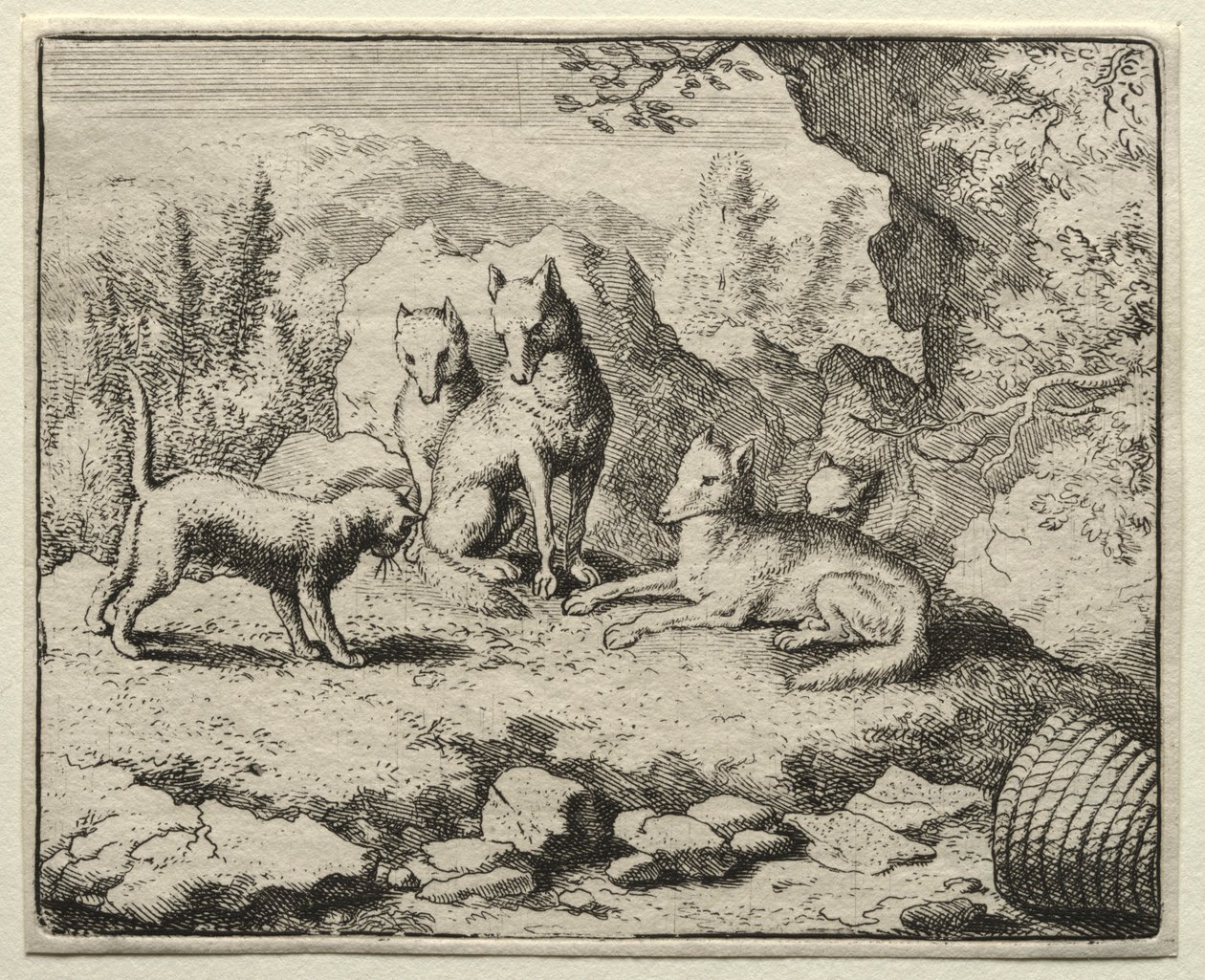 Reynard la Volpe: Il gatto chiama Reynard a corte da Allart van Everdingen
